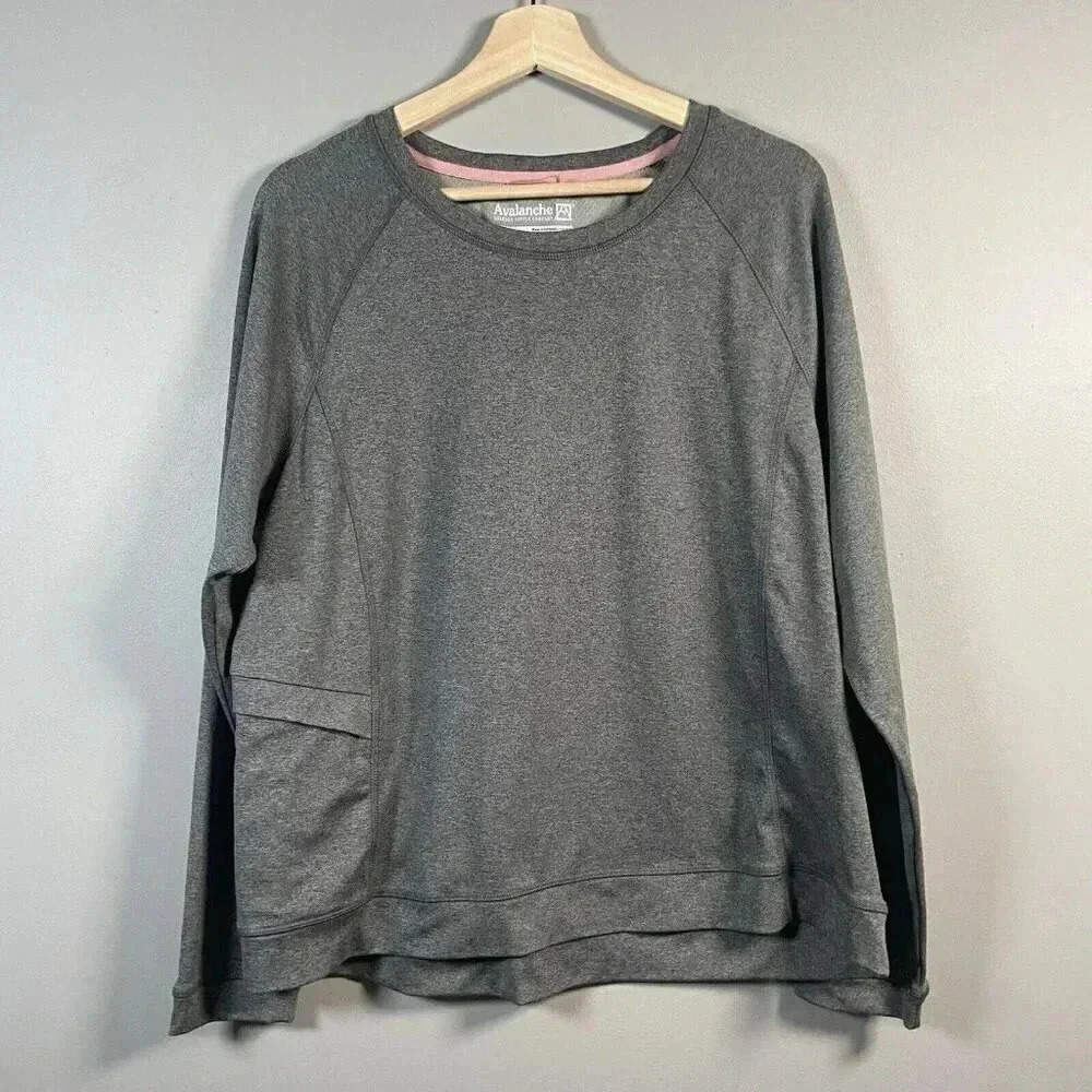 Avalanche Shirt Womens Size XL UPF 50+ Gray Pocket (MSRP $58) Lightweight Sporty